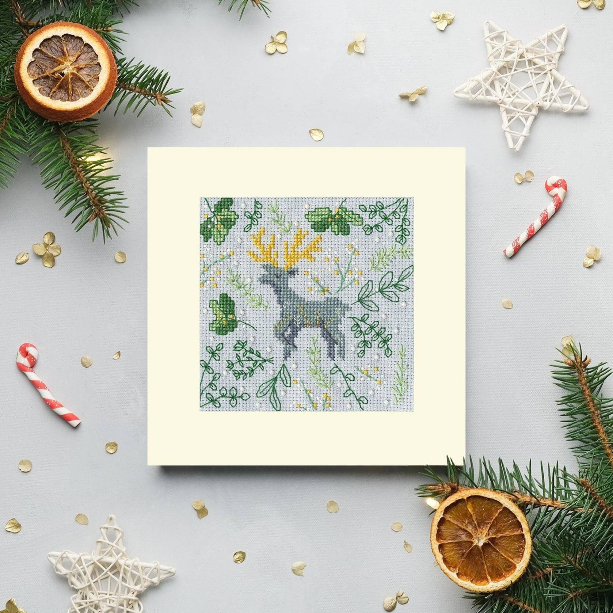 Bothy Threads Scandi Deer Card Counted Cross Stitch Kit